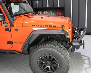 Jeep Wrangler Unlimited JKU Inner Fender Kit - Front + Rear - Fishbone Offroad - Aluminum - Black - `07-`18